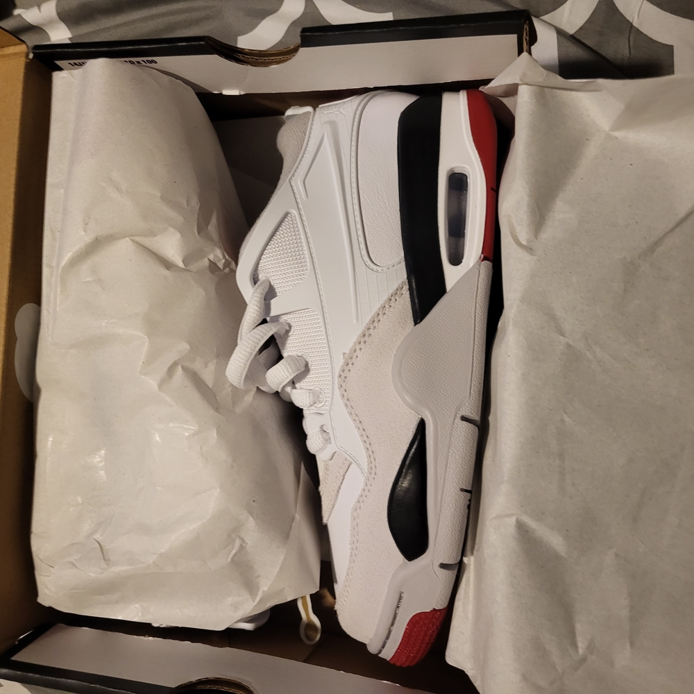 Jordan White and Red Sneakers Retro-Inspired Design - Picture 3 of 8